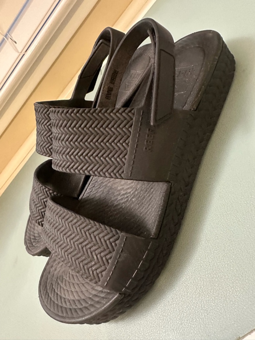 Reef Women's Dark Brown Woven Platform Slide Sandals